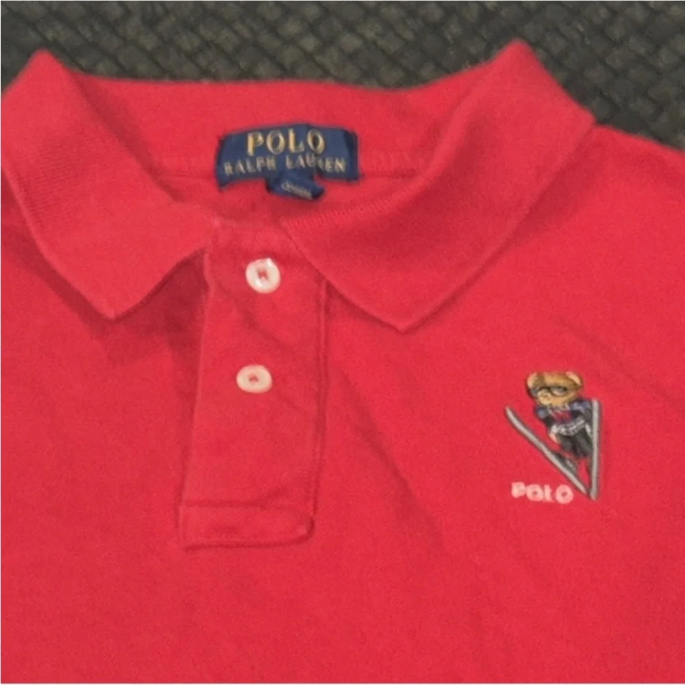 Authentic Polo by Ralph Lauren bear long sleeve designer polo shirt sz Boys XL